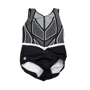 Sylvia P Childs Black & White One-Piece Leotard Size 8